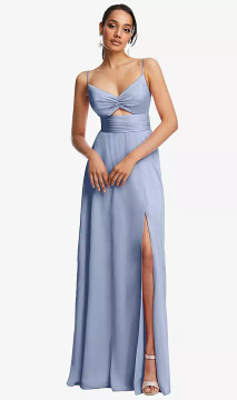 TRIANGLE CUTOUT BODICE MAXI DRESS WITH ADJUSTABLE STRAPS TH117 By Thread Bridesmaids in 25 colours 
