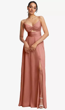 TRIANGLE CUTOUT BODICE MAXI DRESS WITH ADJUSTABLE STRAPS TH117 By Thread Bridesmaids in 25 colours 