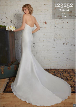 Holland Strapless Soft Mikado Sheath Wedding Gown by Calla Blanche Bridal (Pre-order only)