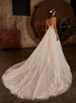 PERSEPHONE 3D Lace A-Line Scoop Neckline Wedding Gown by Calla Blanche Bridal 