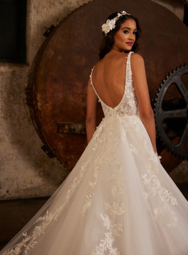 PERSEPHONE 3D Lace A-Line Scoop Neckline Wedding Gown by Calla Blanche Bridal 