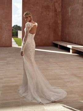 Sherie Mermaid dress in glitter, lace, beads Wedding Gown by Pronovias (Available Online Only)