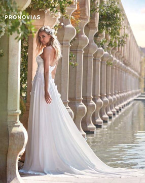 Neblina A-line Chiffon & Crepe Wedding with Beads by Pronovias