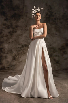 Devi Mikado A-line Wedding Gown with Ruching by Wona Concept