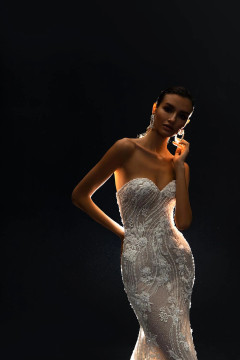 Haidi Beaded Lace Wedding Gown with Optional Cape by Wona Concept