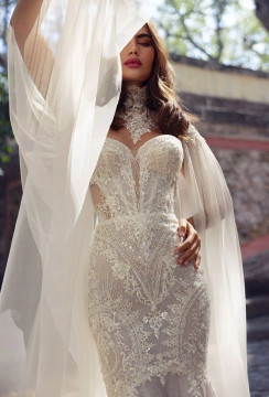 UTAH Beaded Lace Mermaid Wedding Dress by Wona Concept with Optional cape