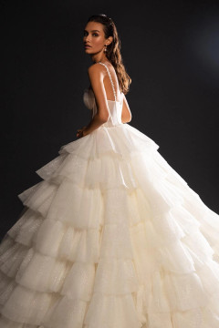 Mabel Corset Bodice  Wedding Dress with Layered Skirt by Wona Concept (Available Online Only)