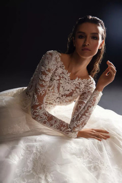 KAYLA Lace Long Sleeves Ballgown Wedding Dress by Wona Concept (Available Online Only)