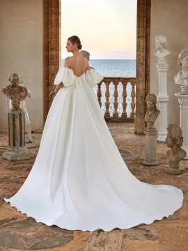 HARMONIA Wedding Dress by Pronovias Strapless princess-cut Mikado wedding dress  with deep V back