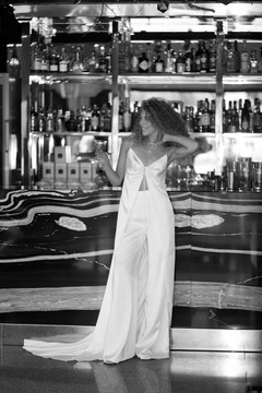 CAPE ZAZ & PANTS KIAN IVORY by Olya Mak Bridal 