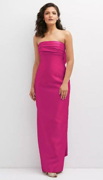 Strapless Column Dress with Bow Alfred Sung D856 by Dessy available in 40 colours