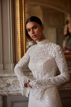 Colette by Luce Sposa Mermaid Wedding Dress with Long Sleeves