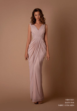 Drapped Lycra Mesh Bridesmaid Dress by Nicoletta NBM1001