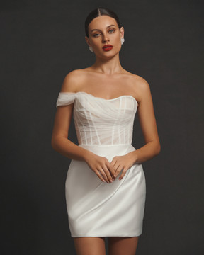 Caddy Ivory Dress & Train by Olya Mak Bridal