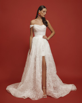 Caddy Ivory Dress & Train by Olya Mak Bridal