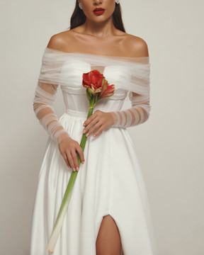 Sweatheart Dress Train & Bolero by Olya Mak Bridal