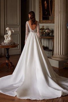 Henrietta Wedding Dress by Luce Sposa with optional overlay skirt