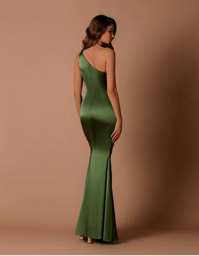 One Shoulder Satin Bridesmaid Dress by Nicoletta NBM1013