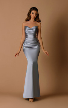 Strapless Satin Bridesmaid Dress by Nicoletta NBM1043