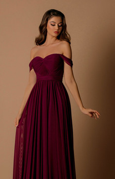 Gathered Floor Length Bridesmaid Dress by Nicoletta NBM1042