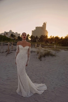 IOWA floral lace mermaid Wedding Gown by Wona Concept with optional cape
