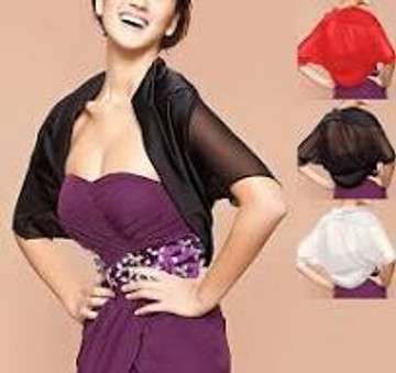 Women Chiffon  Bolero Wedding Wrap in various colors