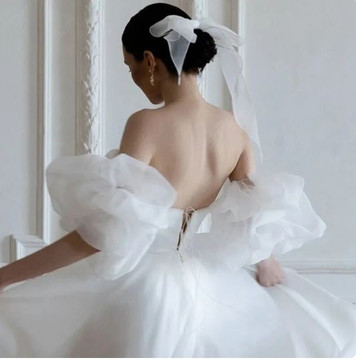Organza Detachable Bridal Puffy Sleeves 
