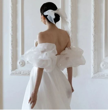 Organza Detachable Bridal Puffy Sleeves 