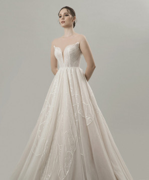 Athalia A line Beaded Wedding Gown by Inezia Chrizita