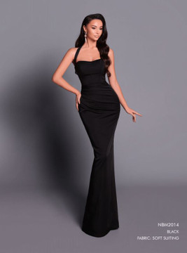 Halter Soft Suiting Fitted Bridesmaid Dress by Nicoletta NBM2014