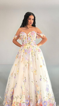 Cecilia Pink Sweet Heart 3D Ball Gown Wedding Gown 
