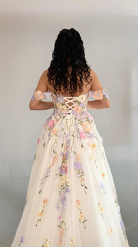 Cecilia Pink Sweet Heart 3D Ball Gown Wedding Gown (Optional Basque Waist) available in various colors