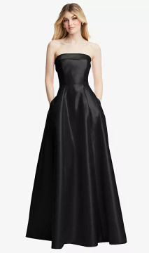 Strapless Elegant Dress Alfred Sung D843 by Dessy available in 19 colours