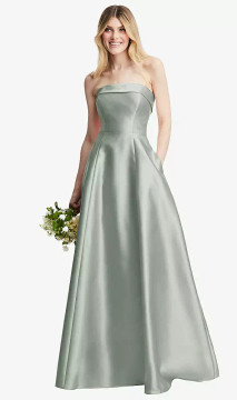Strapless Elegant Dress Alfred Sung D843 by Dessy available in 19 colours