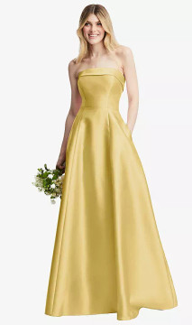 Strapless Elegant Dress Alfred Sung D843 by Dessy available in 19 colours