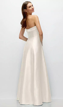 Sara Strapless Elegant Dress Alfred Sung D843 by Dessy available in 19 colours