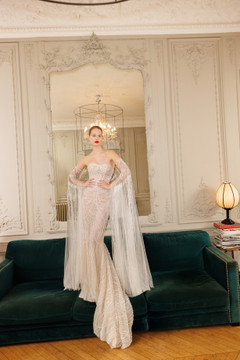 Poesia Fitted Lace Beaded Wedding Dress by Wona Concept - Dress only 