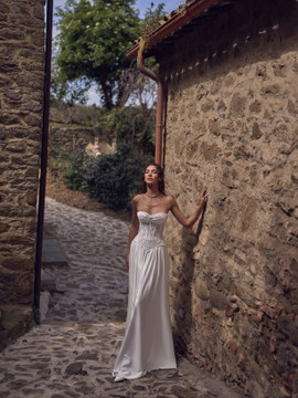 Erato A-lne Silk with Corset Wedding Dress by Wona Concept