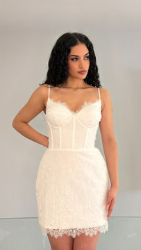 Jenni Mini Wedding / Reception Gown with Corset ( available in various fabric and length, including floor length)