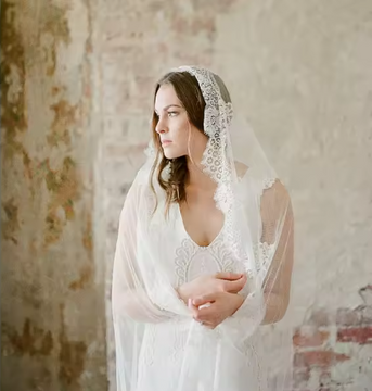 Vintage Eyelet Lace Edge Cathedral Veil ( available in 1M, 2M, 3M, 3.5M , 4M , 5M