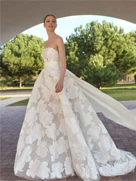 Sorany Wedding Dress by Pronovias Strapless princess dress