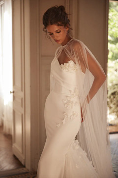 Reverie Asymmetric Crepe Wedding Dress by Luce Sposa
