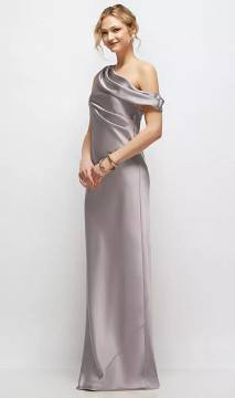 Draped One-Shoulder Bias Stretch Satin Maxi Dress by After Six -  Liv · Style 6912 in 24 colors
