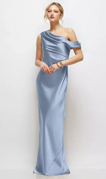 Draped One-Shoulder Bias Stretch Satin Maxi Dress by After Six -  Liv · Style 6912 in 24 colors