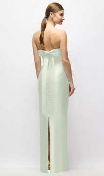Strapless Cuff Satin Maxi Dress with Column Skirt & Back Bow by Alfred Sung -   Eliza · Style D891