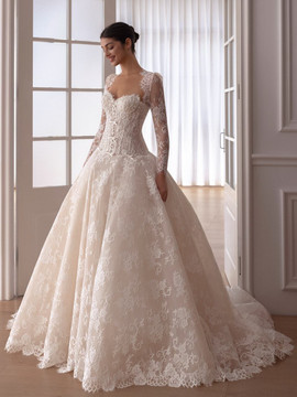 Ashley Drop Waist Lace Wedding Dress