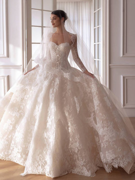Ashley Drop Waist Lace Wedding Dress