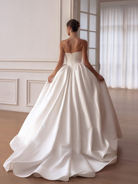 Catalina Basque Waist Satin Ballgown Wedding Dress 