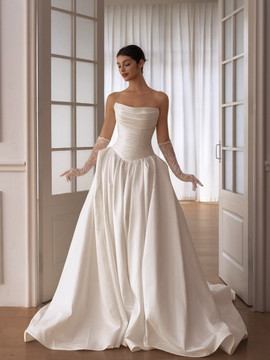 Valerie Low Waist Satin Wedding Dress 