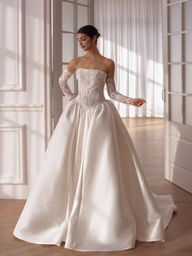 June Basque Waist Mikado Wedding Dress 